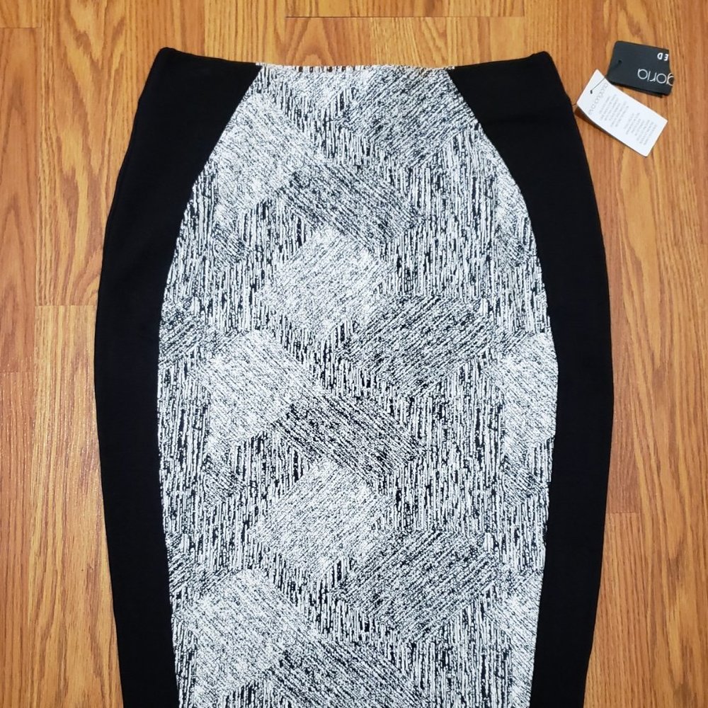 Eva Longoria BodyCon Pencil Skirt Black & White Size Petite Medium NWT $80